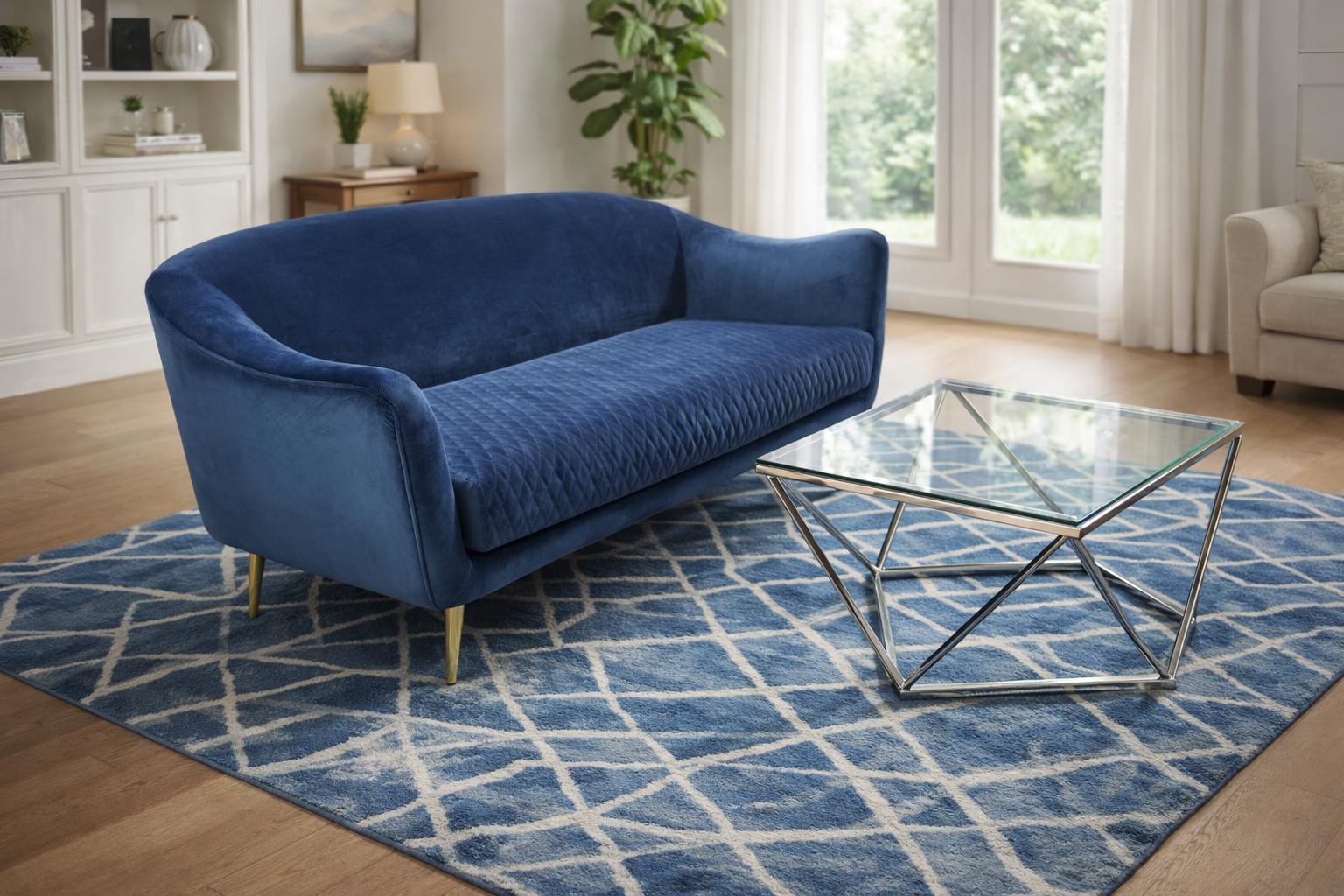 Salón con sofá de diseño