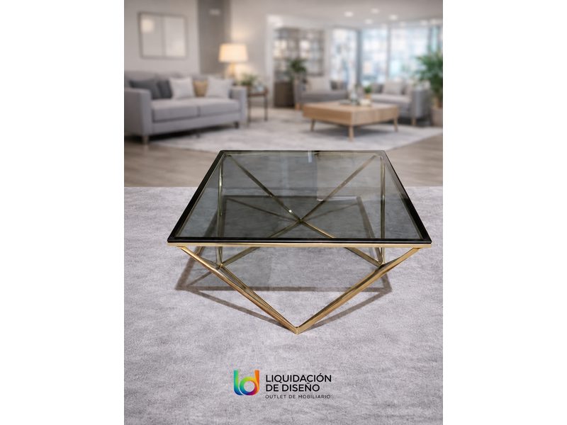 Mesa de centro de cristal